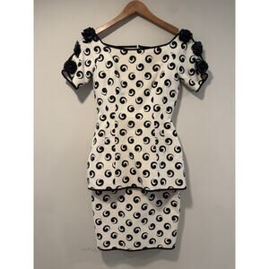 Vintage Stanley Platos Martin Cocktail Ross Dress Black White Retro Size 2 JL